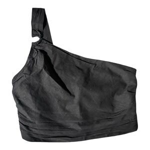 Zara Black One-Shoulder Crop Top